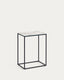 Table d'appoint Rewena avec plateau en grès cérame finition Kalos blanc 45 x 30 cm