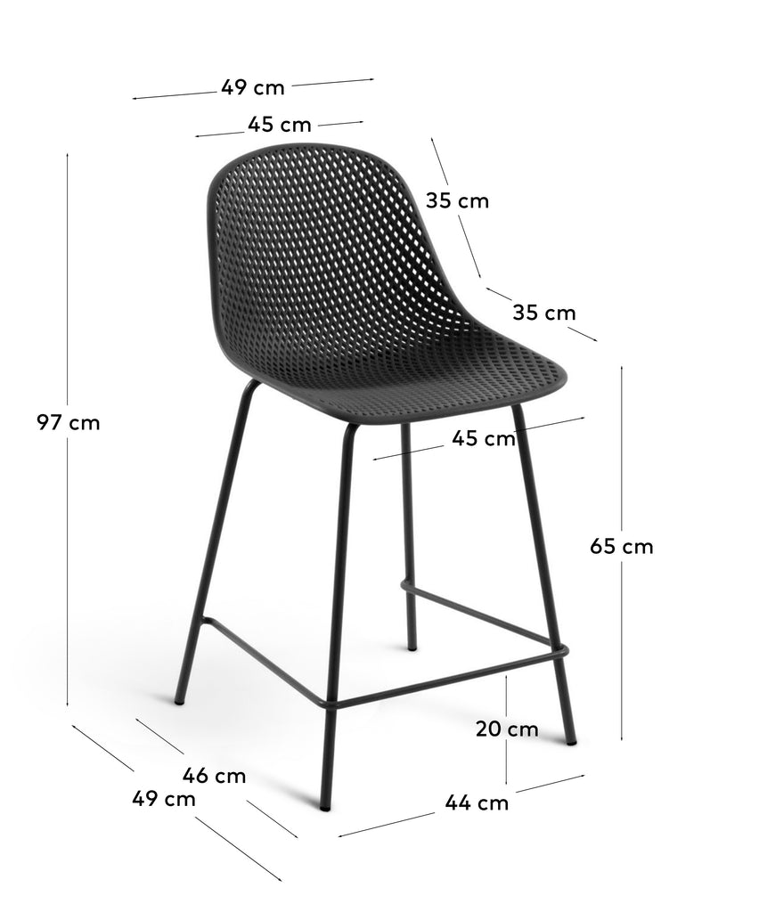 Tabouret extérieur Quinby gris hauteur 65 cm