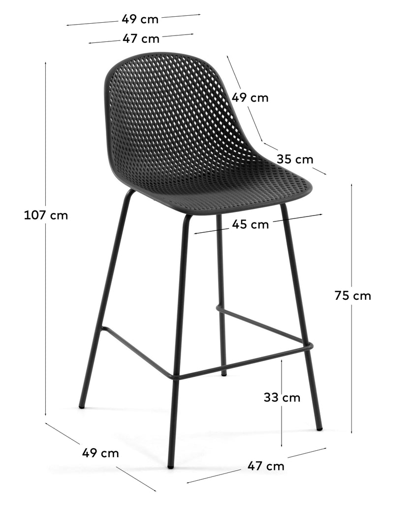 Tabouret extérieur Quinby gris hauteur 75 cm