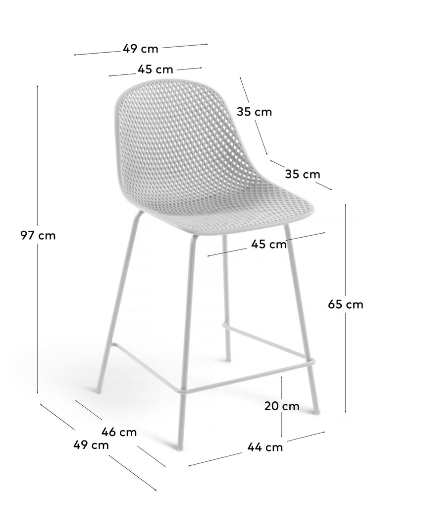Tabouret extérieur Quinby blanc hauteur 65 cm
