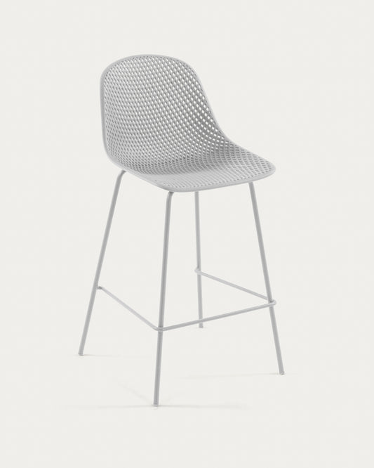 Tabouret extérieur Quinby blanc hauteur 75 cm