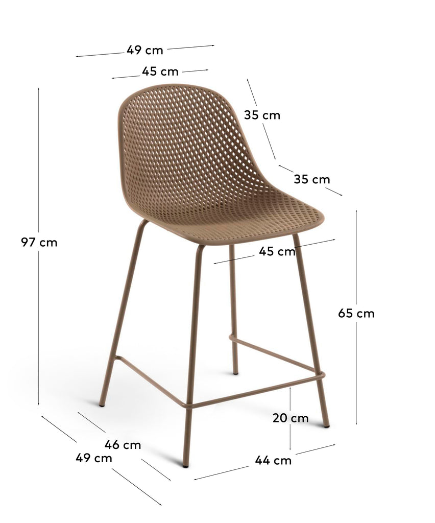 Tabouret extérieur Quinby beige hauteur 65 cm