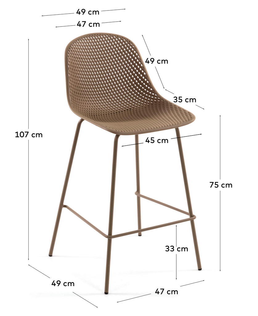 Tabouret Quinby beige hauteur 75 cm