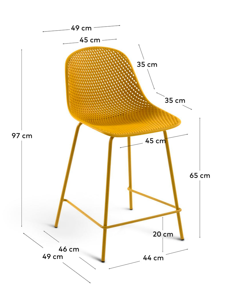Tabouret extérieur Quinby jaune hauteur 65 cm