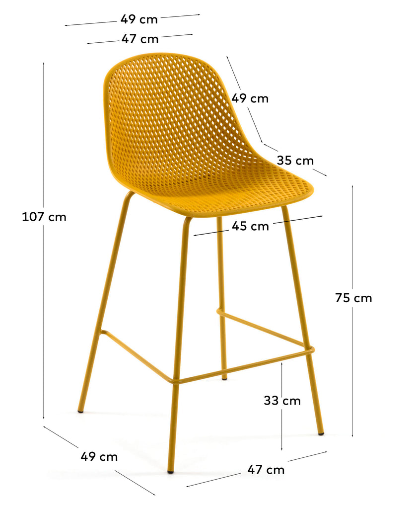 Tabouret extérieur Quinby jaune hauteur 75 cm