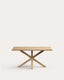Table Argo en mélaminé finition naturelle et pieds en acier effet bois 160 x 100 cm