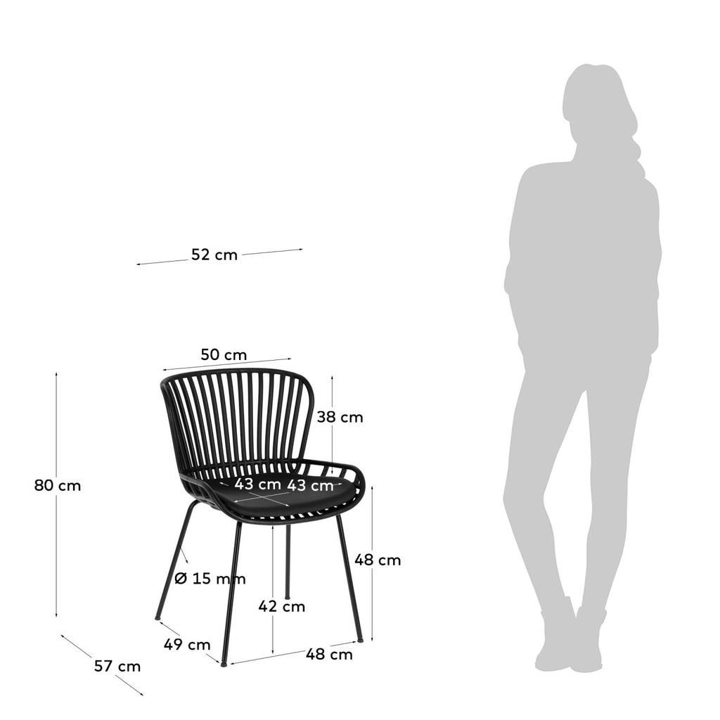 Chaise Surpik avec pieds en acier finitiion noire