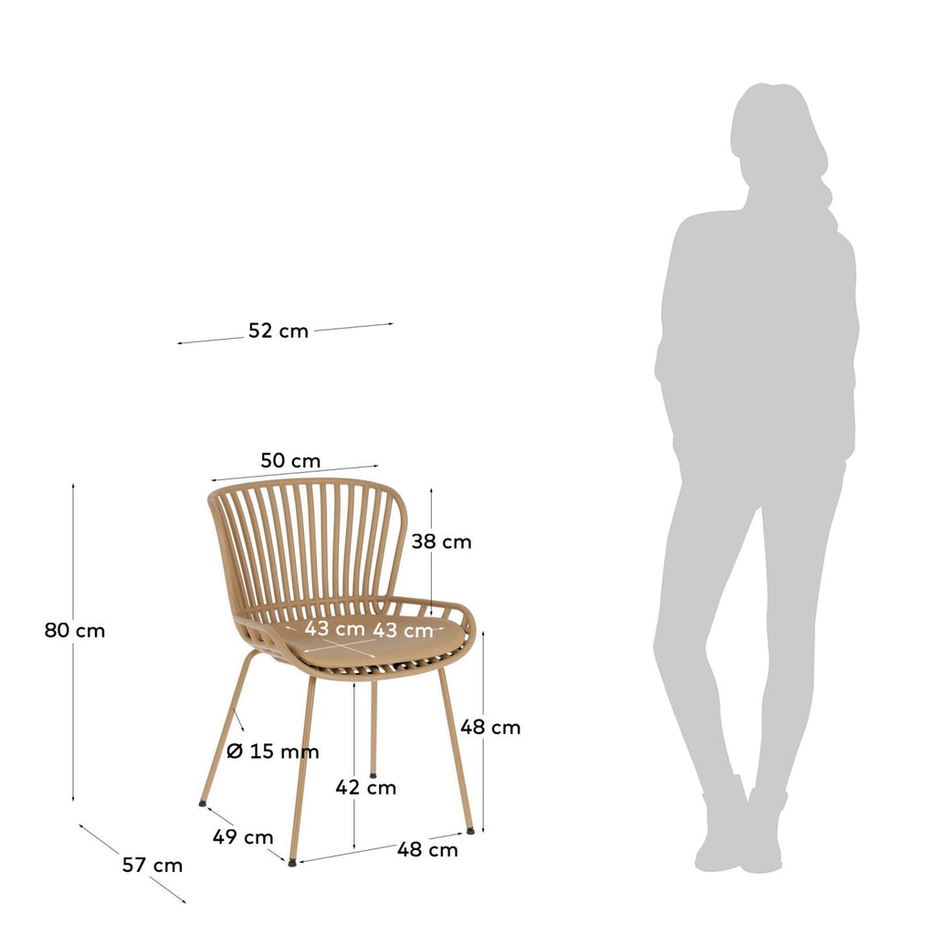Chaise Surpik avec pieds en acier fintition beige
