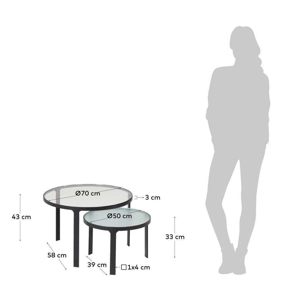 Ensemble Oni de 2 tables d’appoint Ø 70 cm / Ø 50 cm