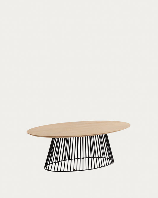 Table basse Leska 120 x 65 cm en manguier et pied en acier noir