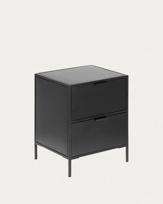 Table de chevet Shantay en acier finition noire 40 x 50 cm