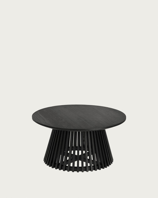 Table basse Jeanette en bois de Mindy noir Ø 80 cm