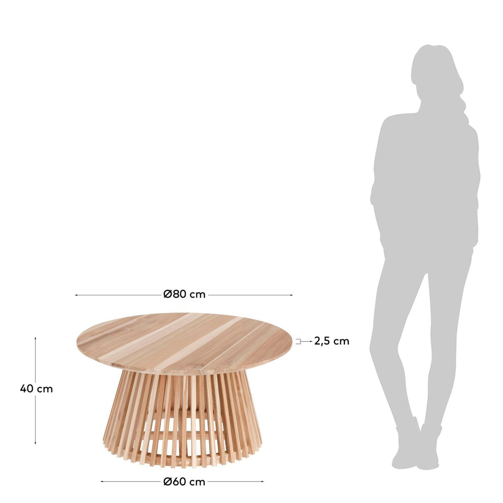 Table basse Jeanette en teck Ø 80 cm