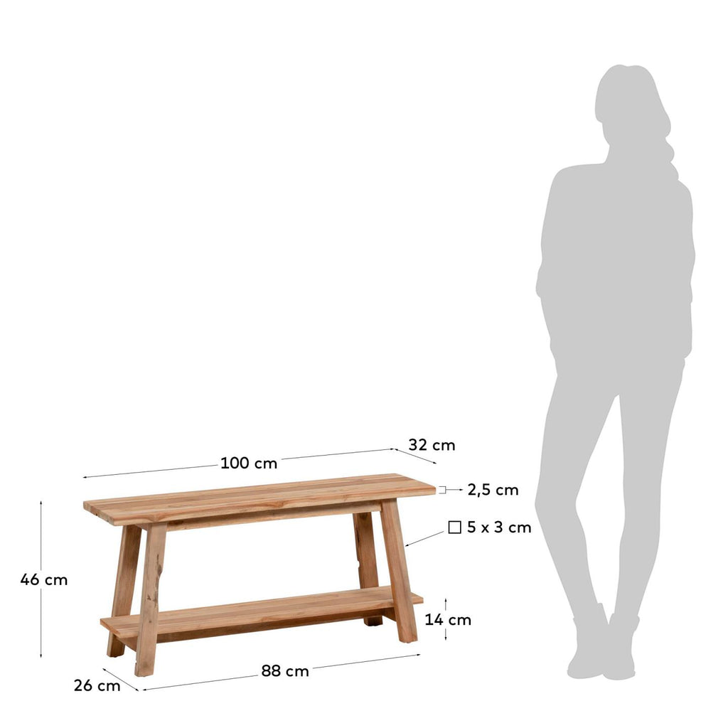 Banc Safara bois de tek recyclé 100 cm