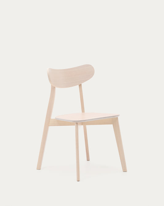 Chaise Safina en placage de chêne et bois d'hévéa