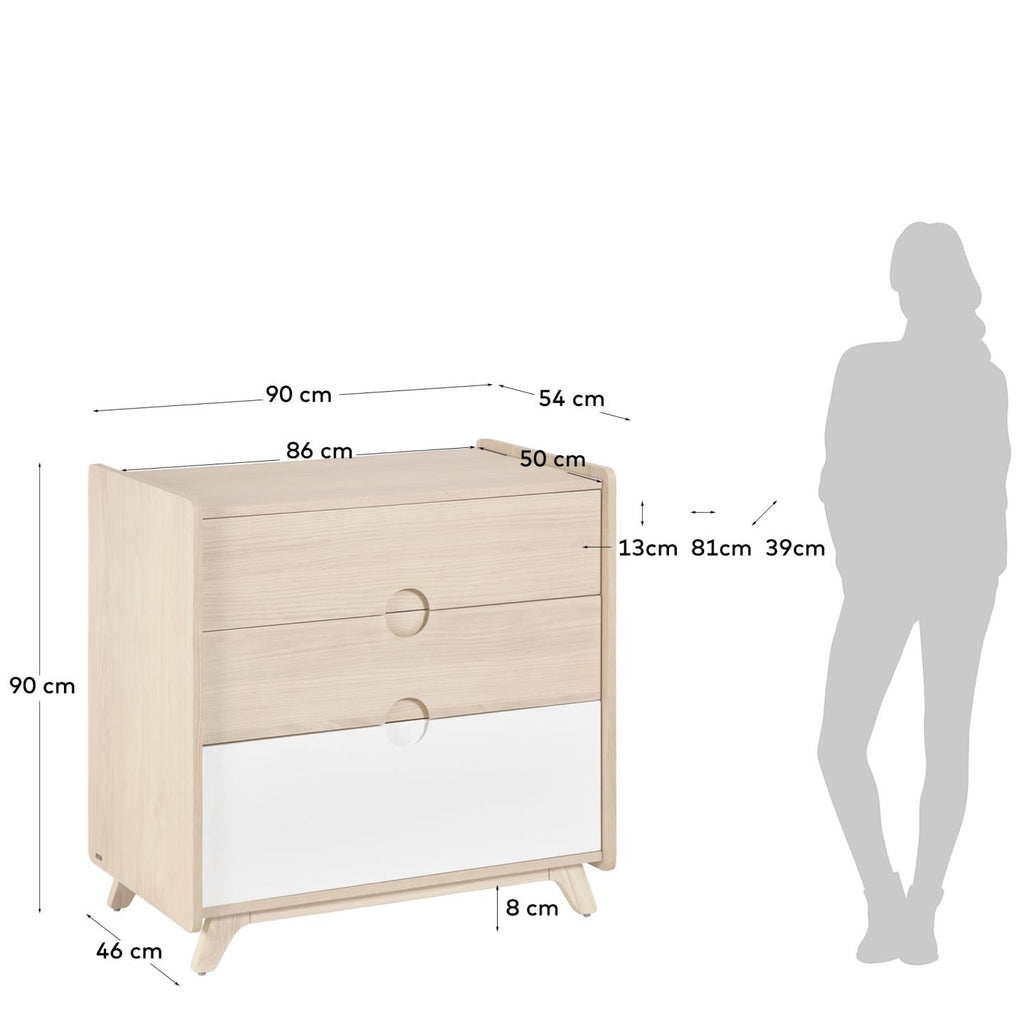 Commode Nunila en contreplaqué de frêne 90 x 90 cm FSC 100 %