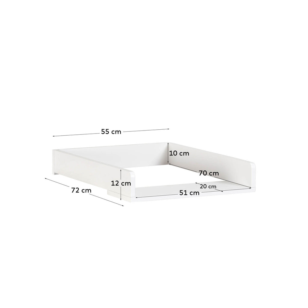 Table à langer Nunila en panneaux MDF blanc 72 x 55 cm