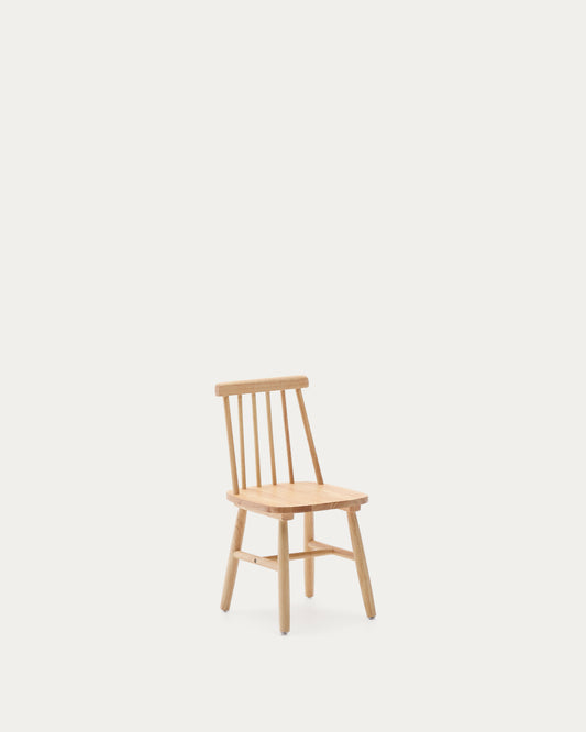 Chaise enfant Tressia bois d'hévéa avec finition naturelle