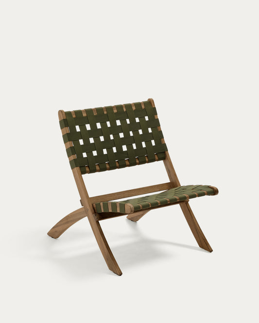 Fauteuil pliable Chabeli bois d'acacia et corde verte FSC 100 %