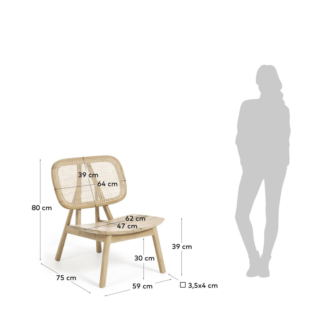 Fauteuil Nadra bois de tek et rotin
