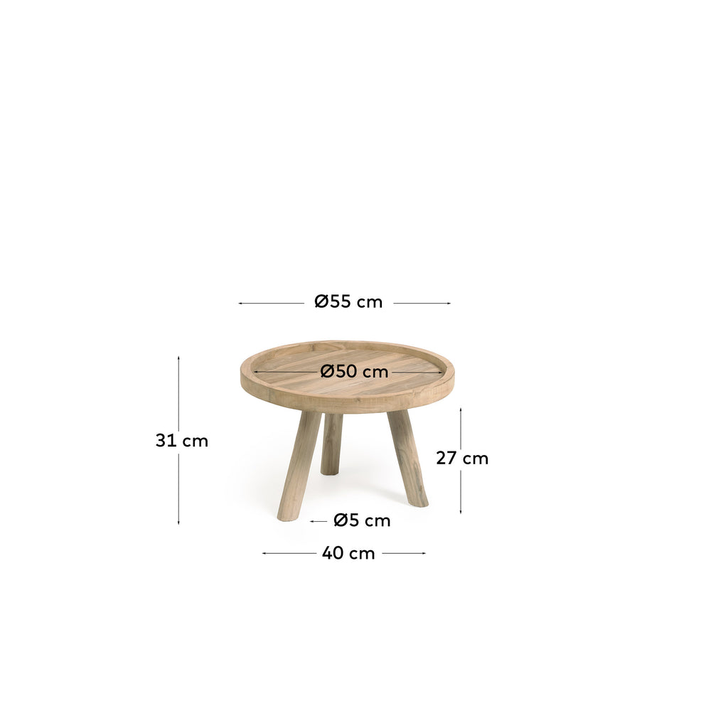Table basse Glenda en bois de teck Ø 55 cm
