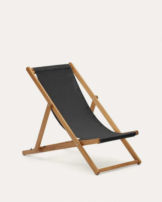 Chilienne de jardin pliante Adredna noire en bois acacia FSC 100 %