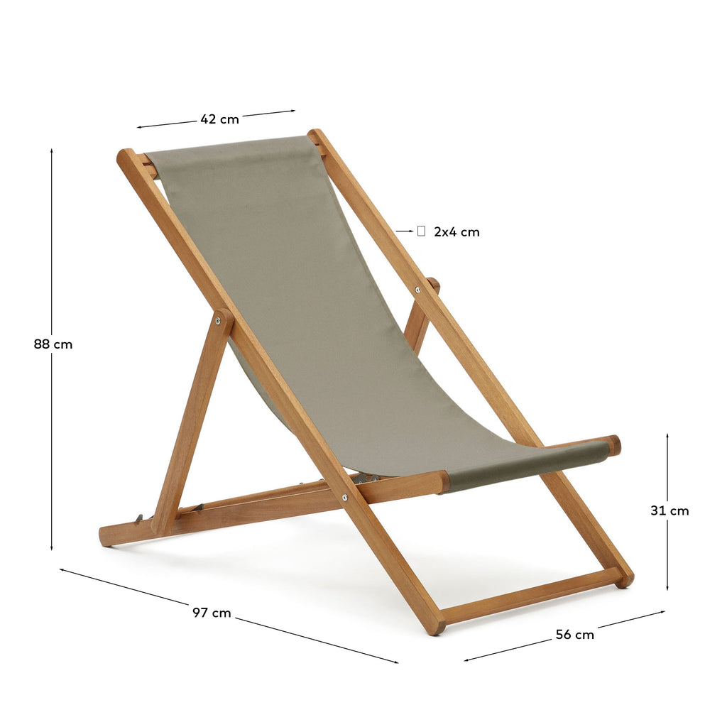 Chilienne de jardin pliante Adredna verte en bois d'acacia FSC 100 %