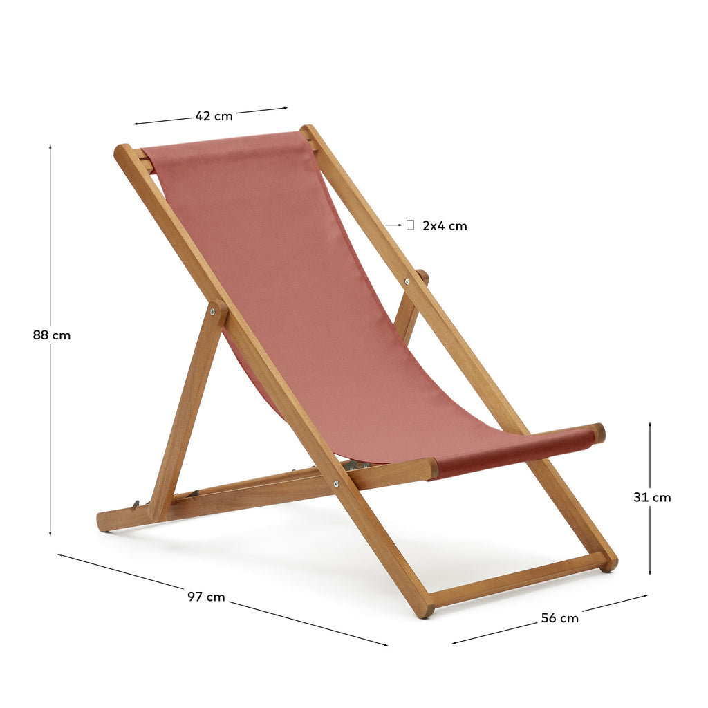 Chilienne de jardin pliante Adredna terracotta en bois d'acacia FSC 100 %
