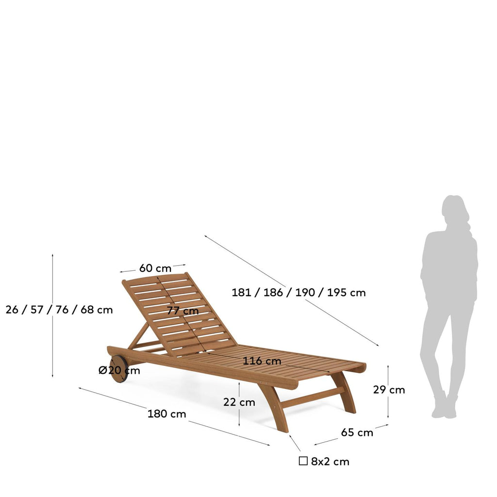 Bain de soleil Beila en bois d'eucalyptus FSC 100%