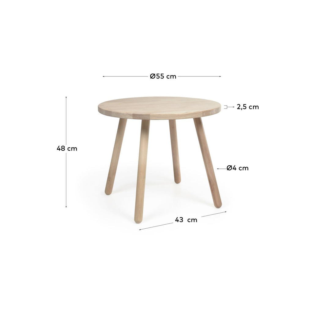 Table enfant ronde Dilcia en bois d'hévéa Ø 55 cm