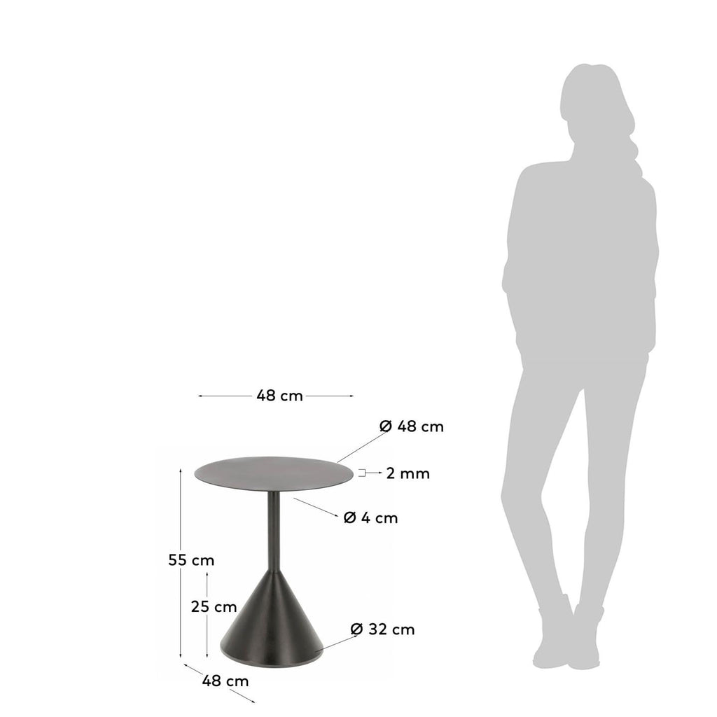 Table d’appoint Yinan Ø 48 cm noir