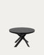 Table ronde extensible Vashti en verre et pieds en acier finition noire Ø 120 (160) cm