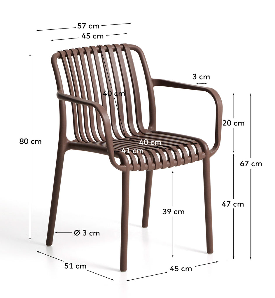 Chaise empilable d’extérieur Isabellini marron