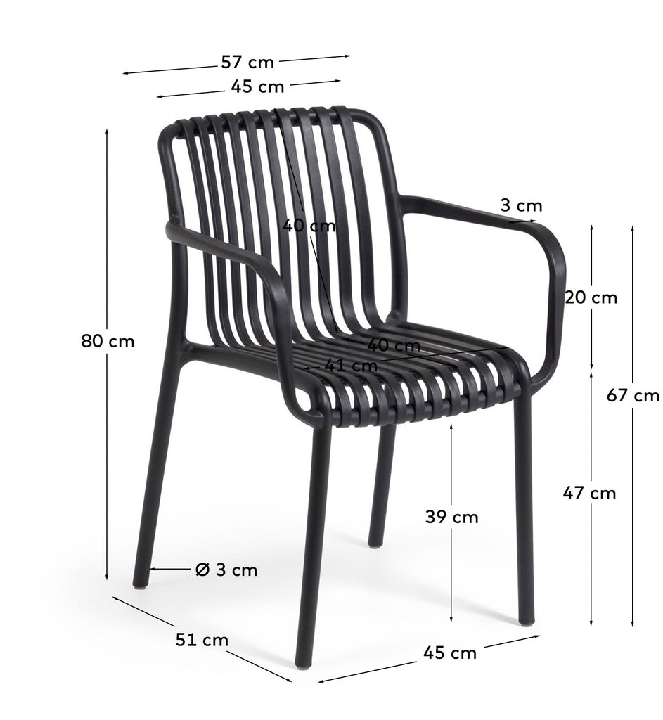 Chaise empilable d’extérieur Isabellini noire