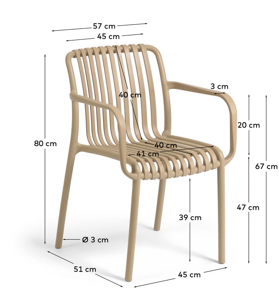 Chaise empilable d’extérieur Isabellini beige