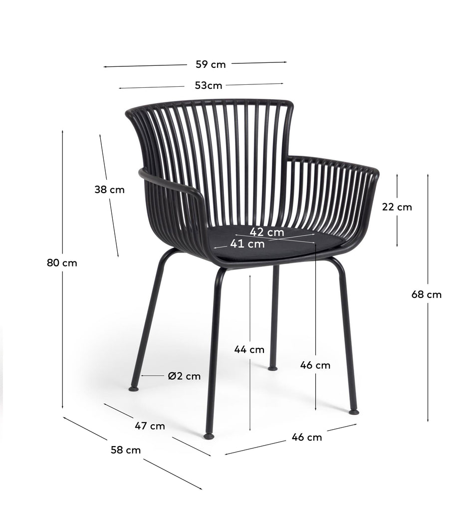Chaise de jardin Surpika noire