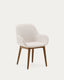 Chaise Konna beige et pieds en bois de frêne foncé FR