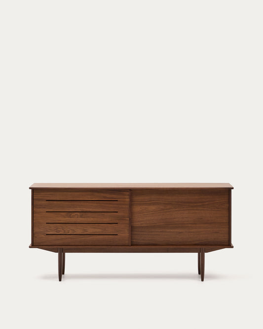 Buffet Carolin 2 portes et 1 tiroir en plaqué de noyer 180 x 83,8 cm
