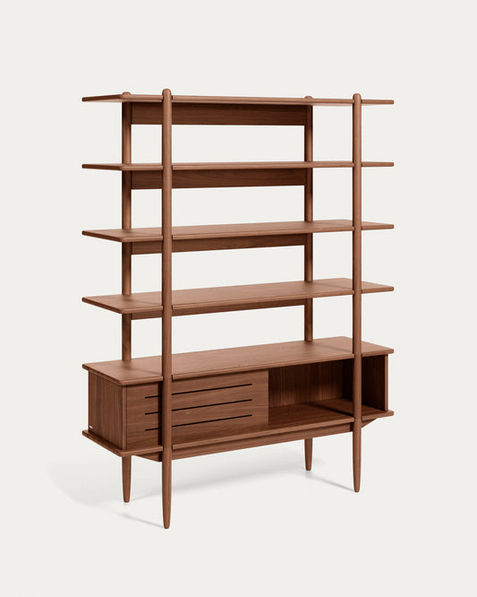 Étagère Carolin en bois plaqué de noyer 130 x 169 cm