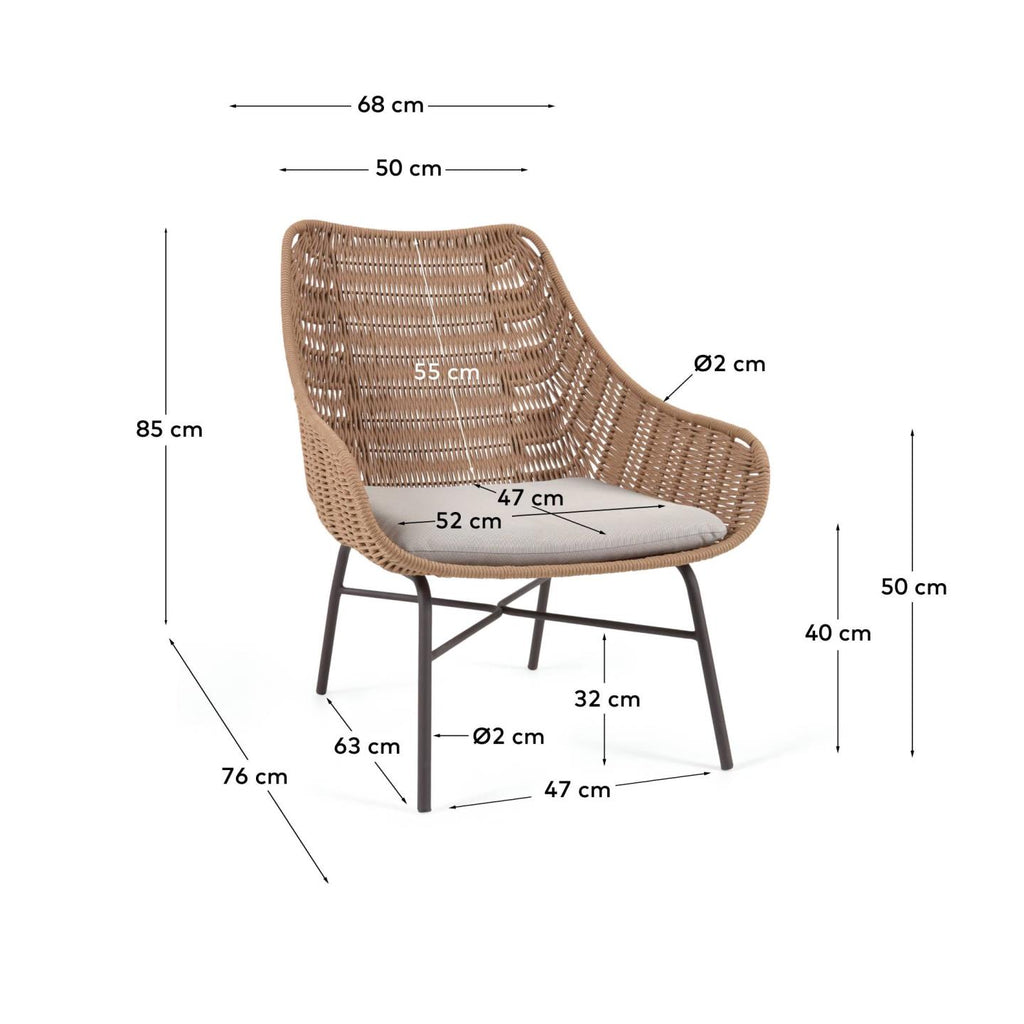 Fauteuil Abeli en corde beige