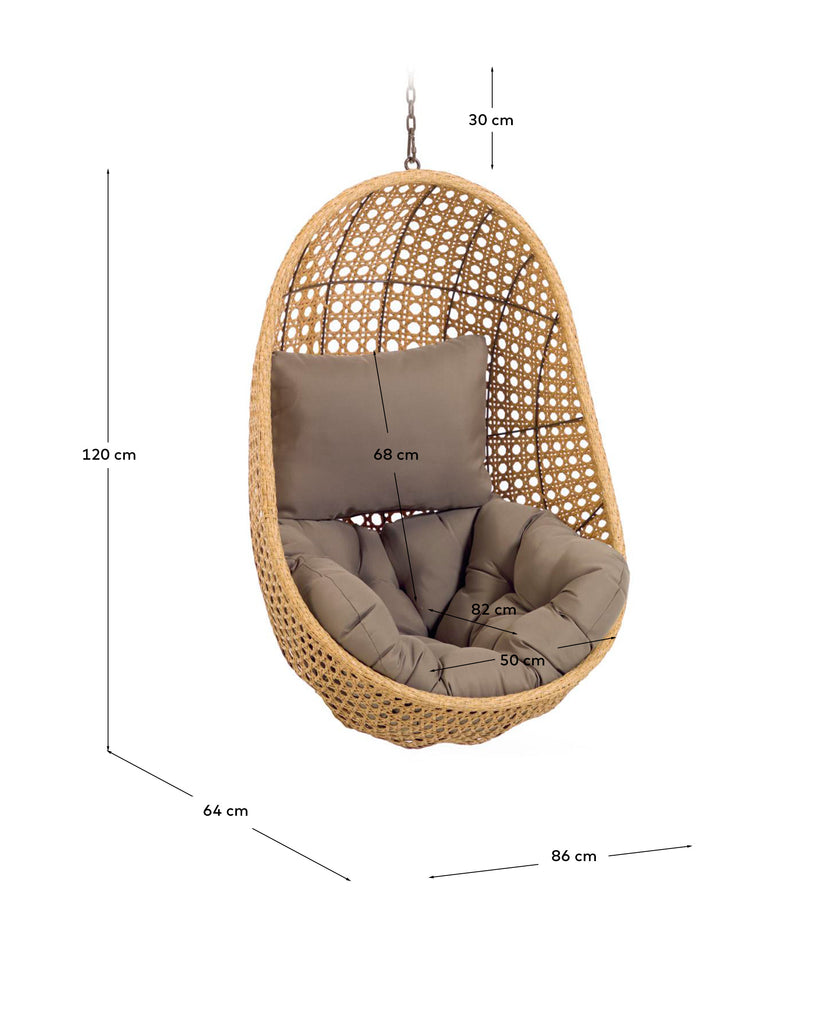 Fauteuil suspendu Cira finition naturelle