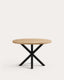 Table ronde Argo en mélaminé naturel et pieds en acier finition noire Ø 119 cm