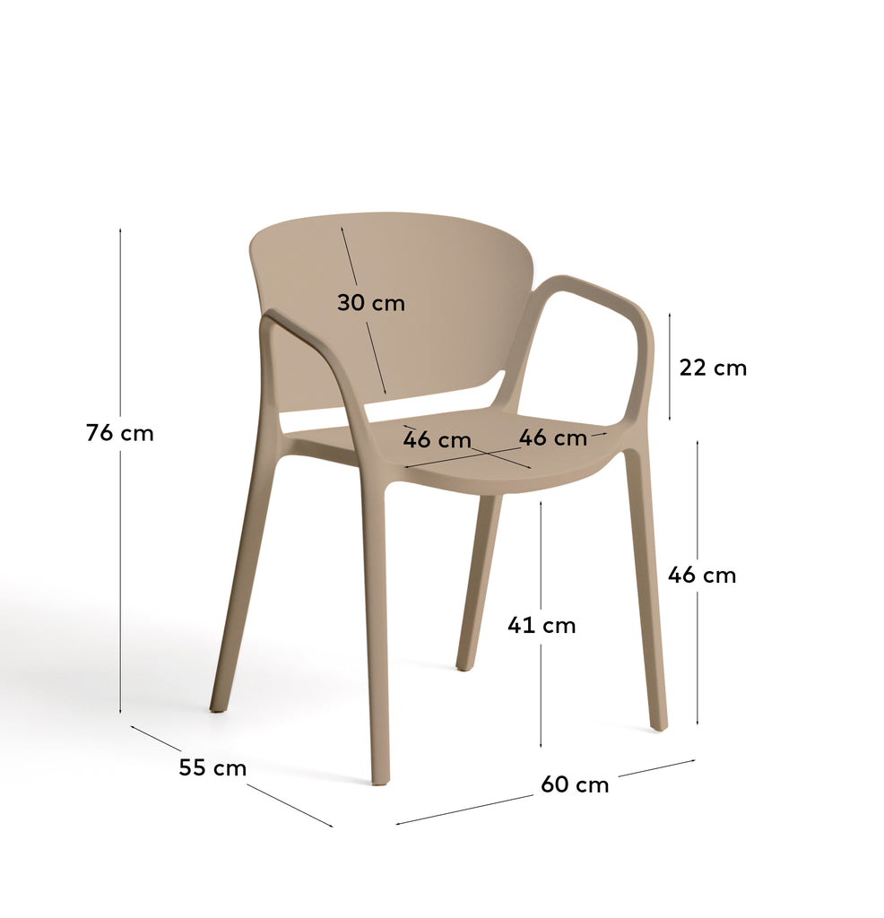 Chaise empilable d’extérieur Ania beige