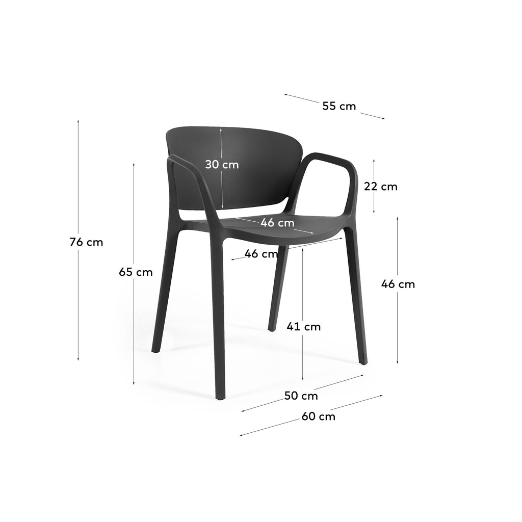 Chaise empilable d’extérieur Ania noire