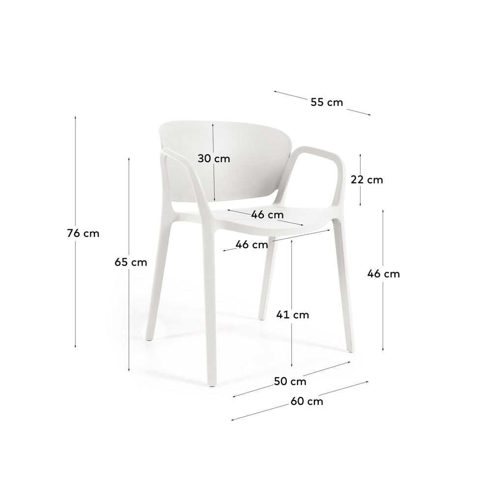 Chaise empilable d’extérieur Ania blanche