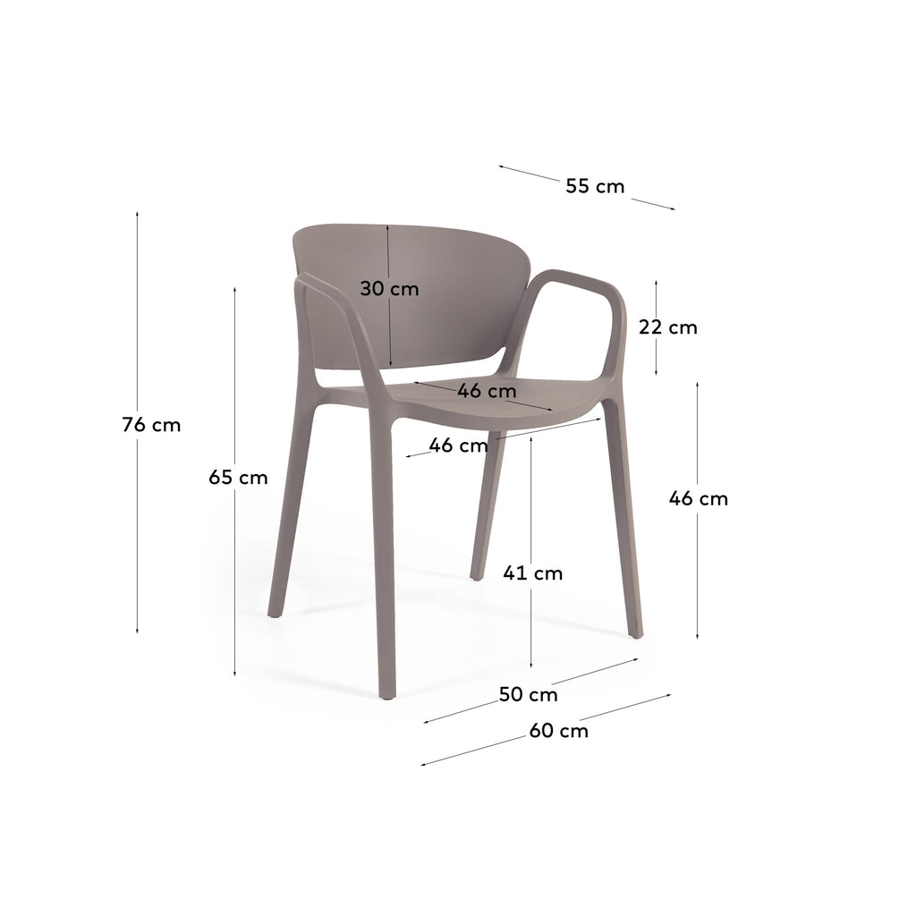 Chaise empilable d’extérieur Ania marron