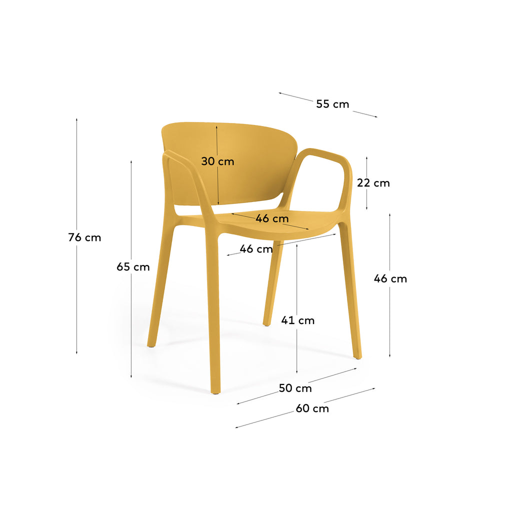 Chaise empilable d’extérieur Ania jaune
