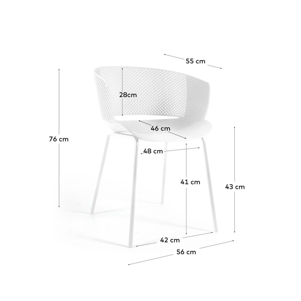 Chaise Yeray blanche 100% pour l'extérieur