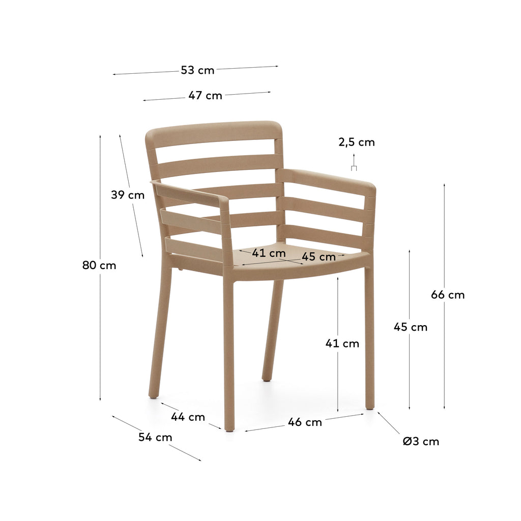 Chaise de jardin Nariet en plastique beige