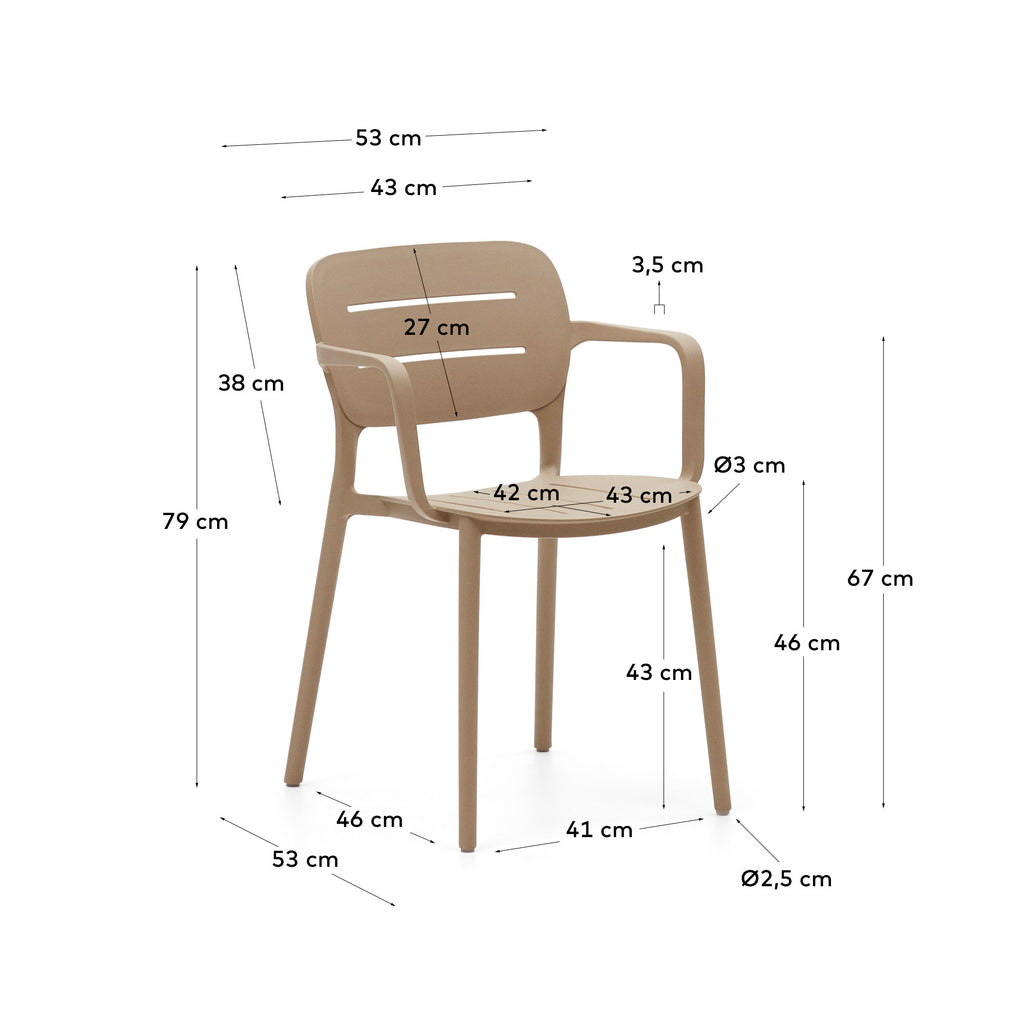 Chaise empilable d’extérieur Morella beige